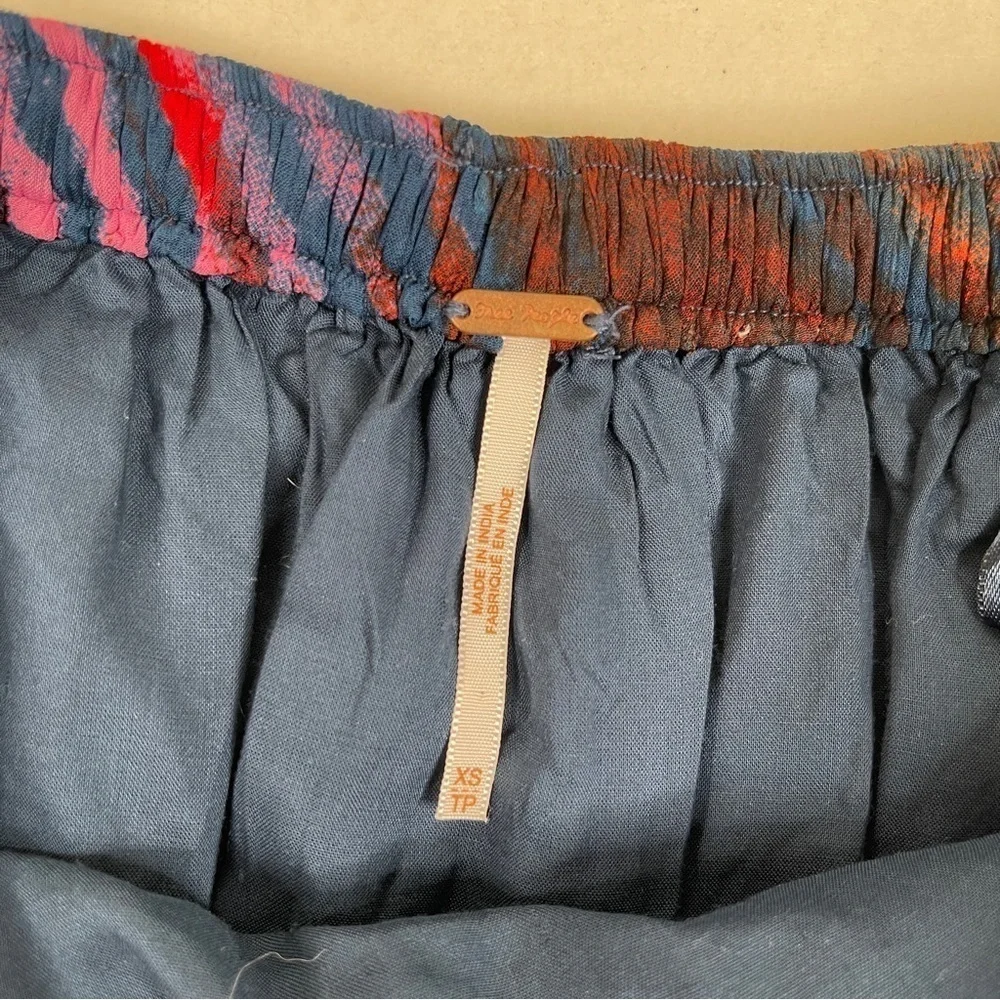 Free People Navy Print Maxi Skirt Extra Small